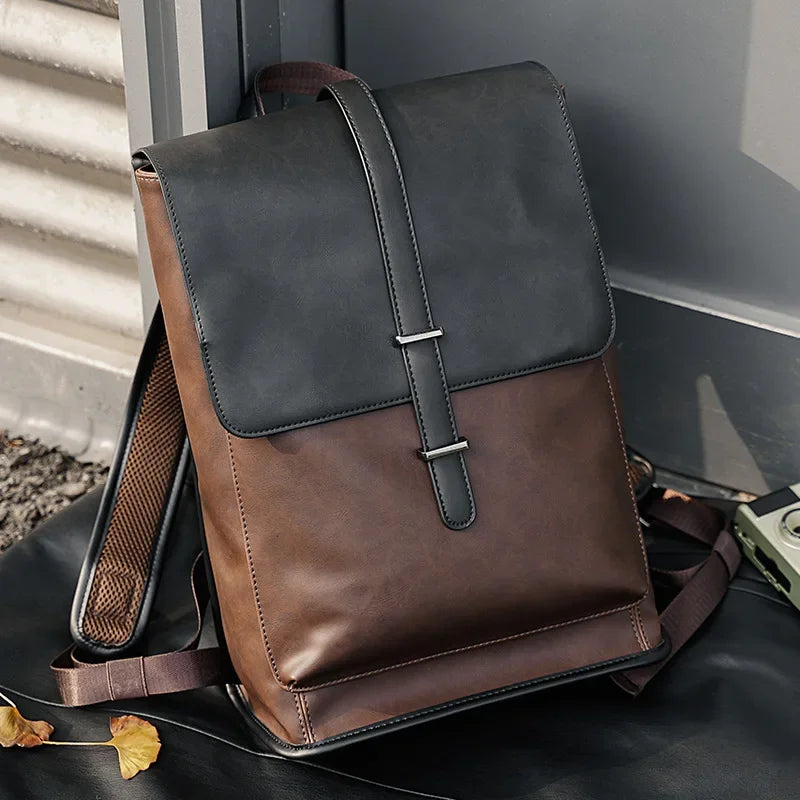 Sac à Dos Vintage En Cuir Synthetique Coffee Sac a dos Femme