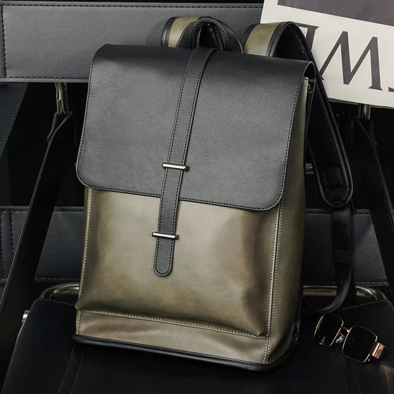 Sac à Dos Vintage En Cuir Synthetique Green Sac a dos Femme