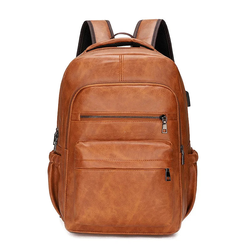 Sac à dos en cuir PU urbain Marron Clair