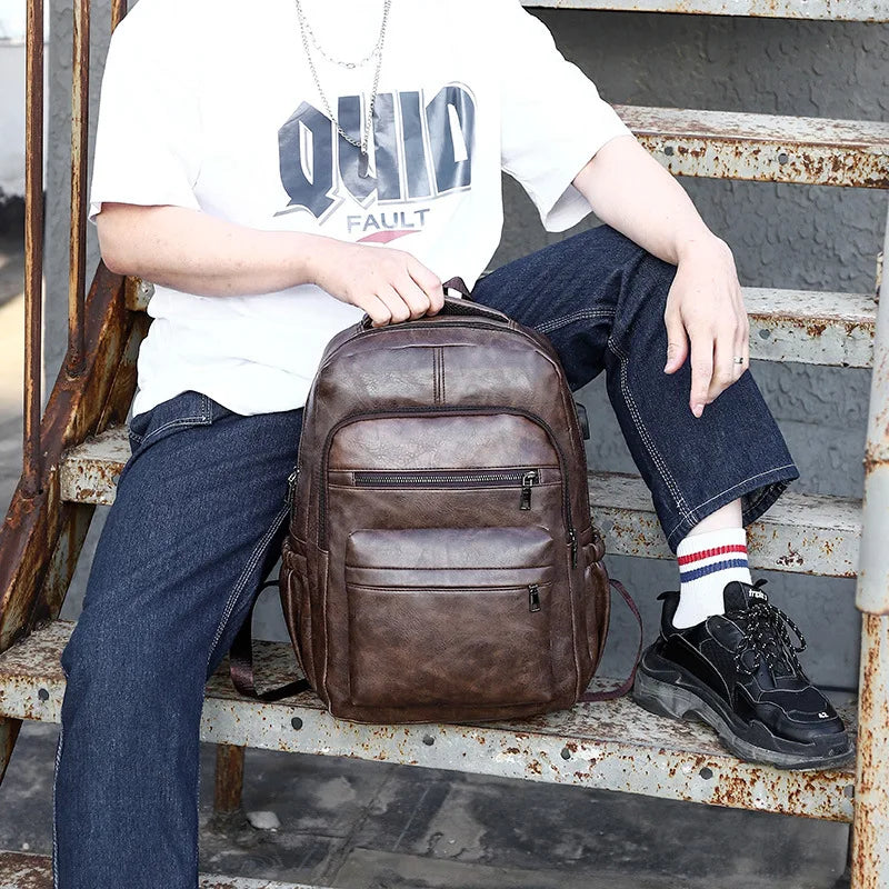 Sac à dos en cuir PU urbain