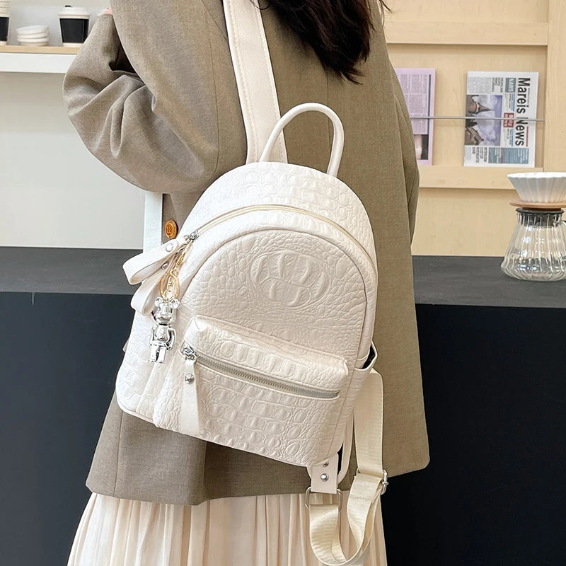 Sac à Dos Simili Cuir Blanc Sac a dos Femme