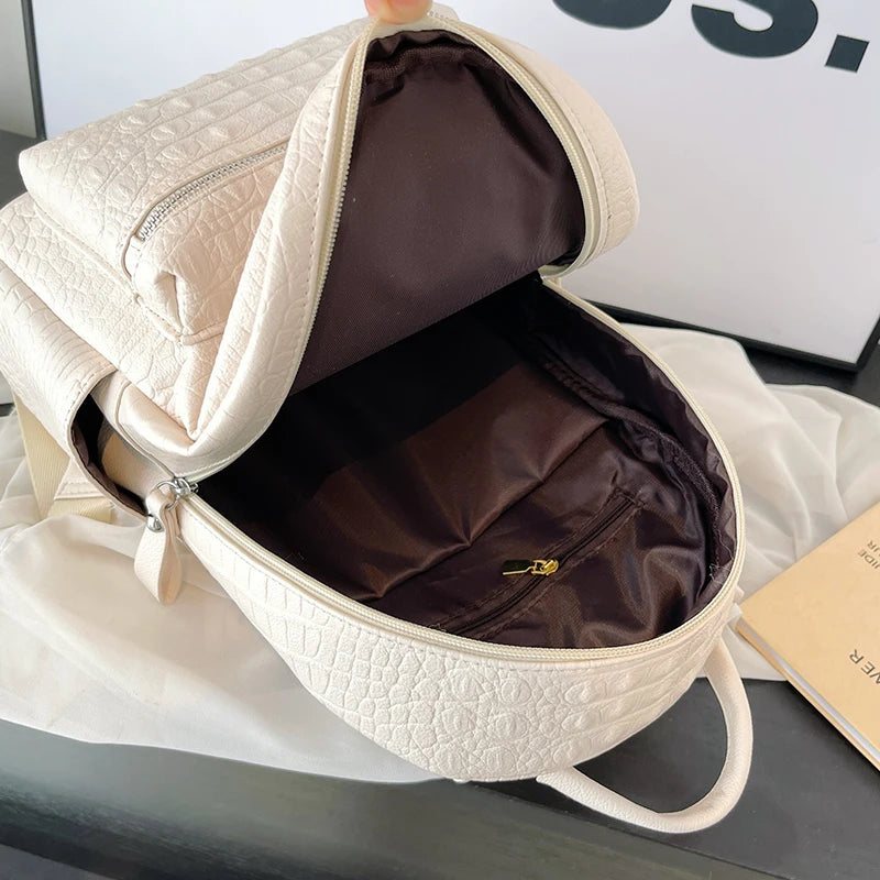 Sac à Dos Simili Cuir Blanc Sac a dos Femme