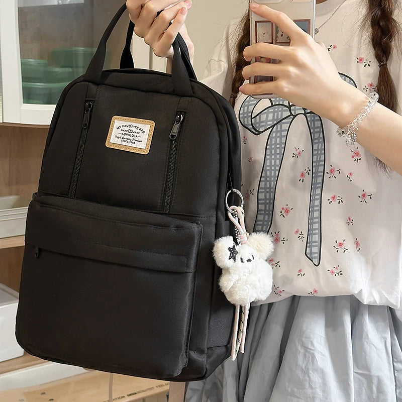 Sac à Dos Style Japonais Noir Sac a dos Femme