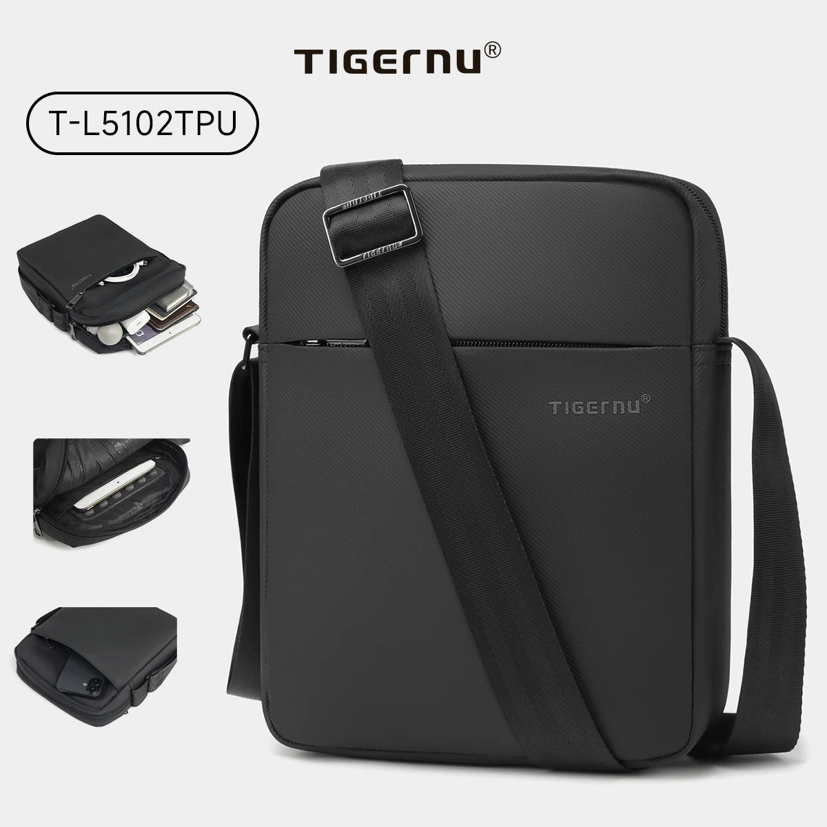 Petite Sacoche Homme Bandoulière Black TPU 9.7 pouces