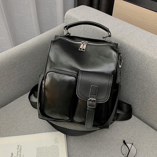 Cartable Design Vintage Noir Sac a dos Femme