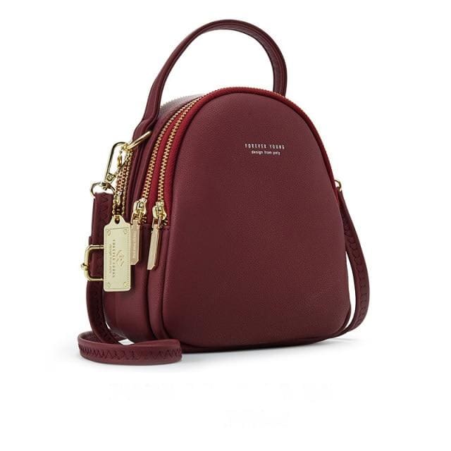Mini Sac à Dos Pu Rouge Sac a dos Femme