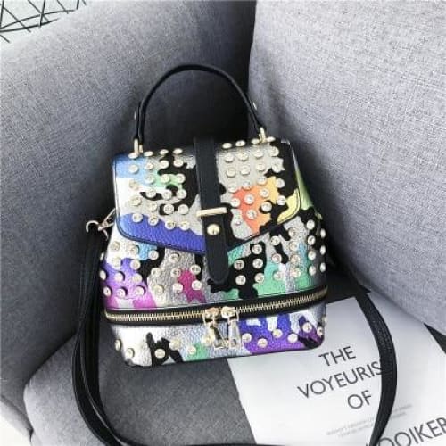 Mini Sac à Dos Rock Argent Sac a dos Femme