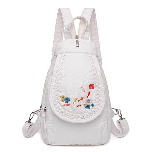 Petit Sac à Dos Femme Blanc-4 Sac a dos Femme