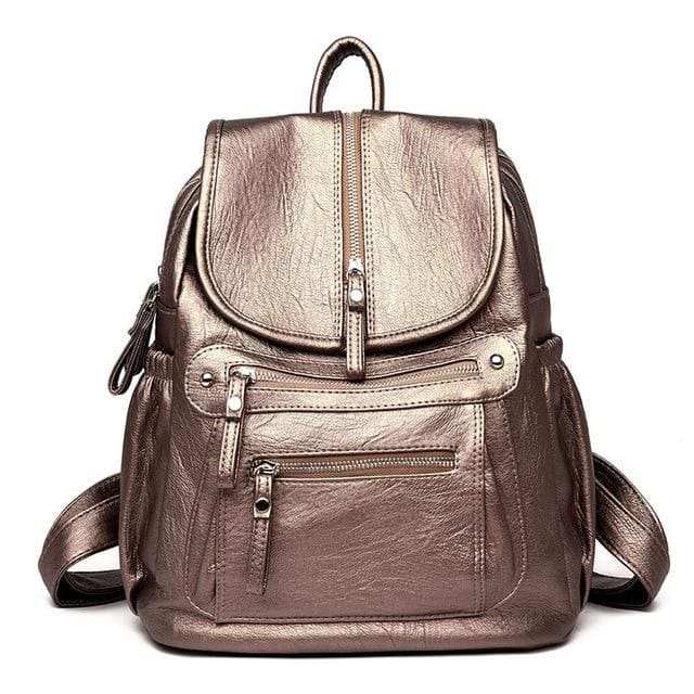 Petit Sac à Dos Femme Cuir Or Sac a dos Femme
