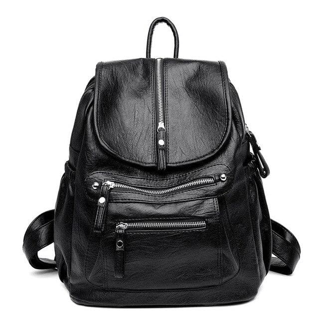 Petit Sac à Dos Femme Cuir Noir Sac a dos Femme