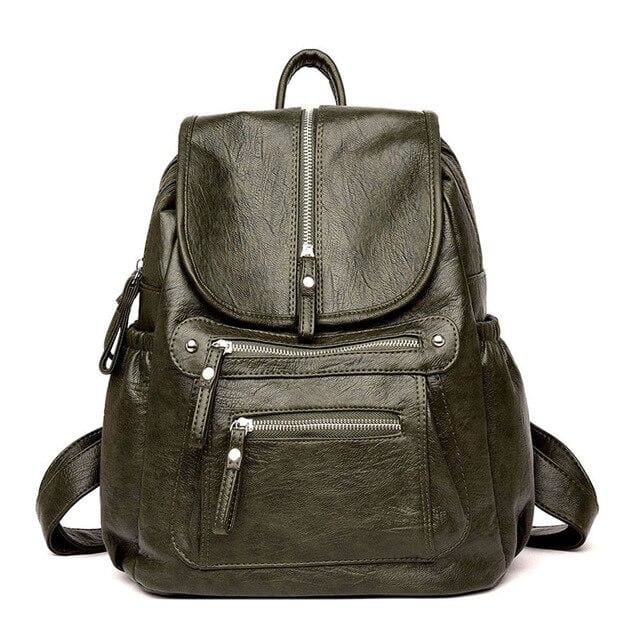 Petit Sac à Dos Femme Cuir Vert Sac a dos Femme
