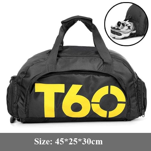 Sac De Sport Pour Hommes Noir Jaune Sac a dos Homme