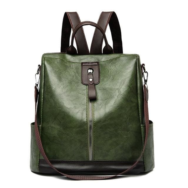 Sac à Dos Antivol En Cuir Pu Vert Sac a dos Femme