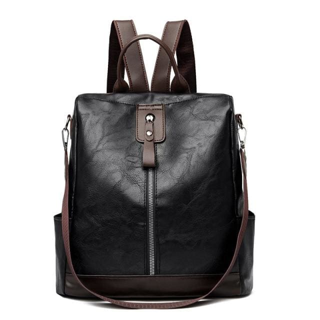 Sac à Dos Antivol En Cuir Pu Noir Sac a dos Femme