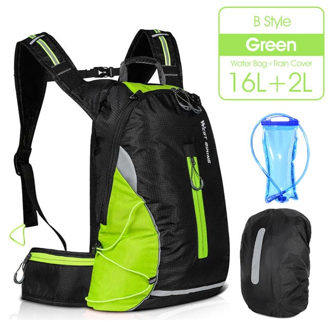 Sac a Dos Avec Poche a Eau Vert + Housse de Protection Sac à dos de Voyage