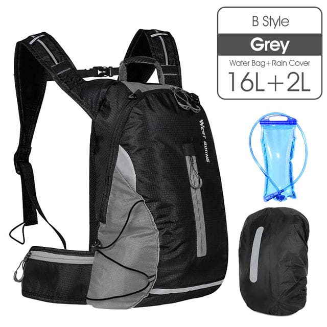 Sac a Dos Avec Poche a Eau Gris + Housse de Protection Sac à dos de Voyage