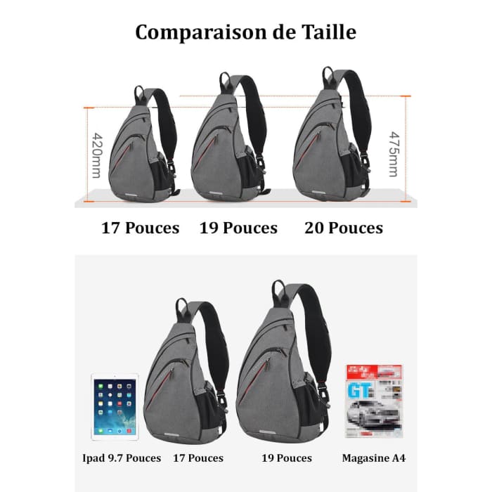 Sac à Dos Bandoulière Homme : Urbain, Compact et Imperméable Sac a dos Homme