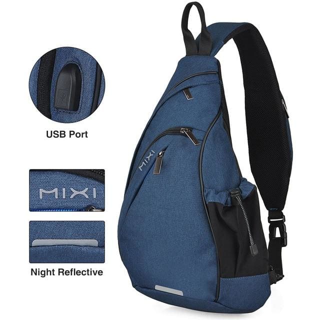 Sac à Dos Bandoulière Homme : Urbain, Compact et Imperméable Bleu Sac a dos Homme