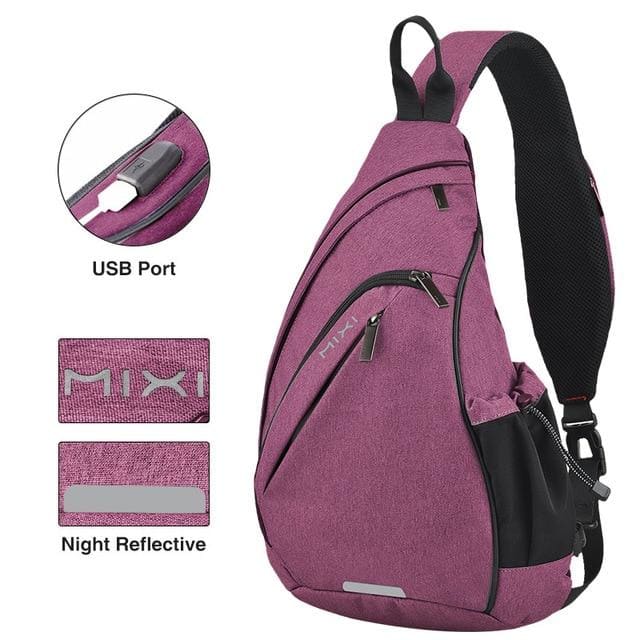 Sac à Dos Bandoulière Homme : Urbain, Compact et Imperméable Violet Sac a dos Homme