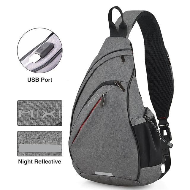 Sac à Dos Bandoulière Homme : Urbain, Compact et Imperméable Gris Sac a dos Homme