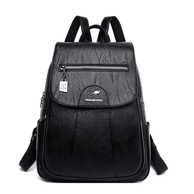 Sac à Dos Cuir Rouge Noir Sac a dos Femme