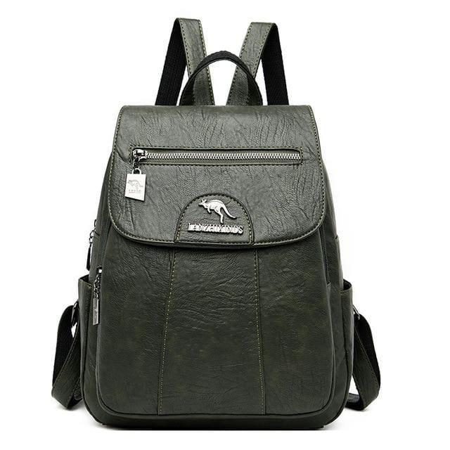Sac à Dos Cuir Rouge Vert Sac a dos Femme