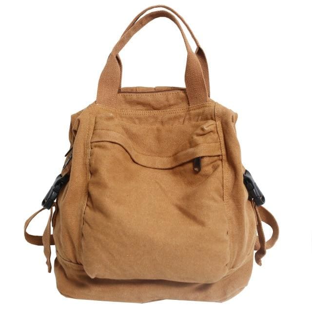 Sac à Dos En Toile Pour Femme Khaki Sac a dos Femme