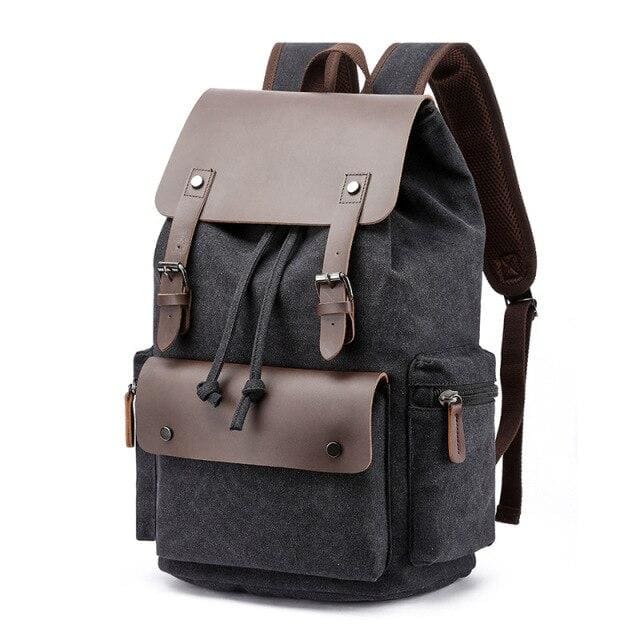 Sac à Dos En Toile Vintage Noir Sac a dos Homme