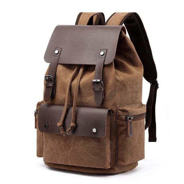 Sac à Dos En Toile Vintage Café Sac a dos Homme