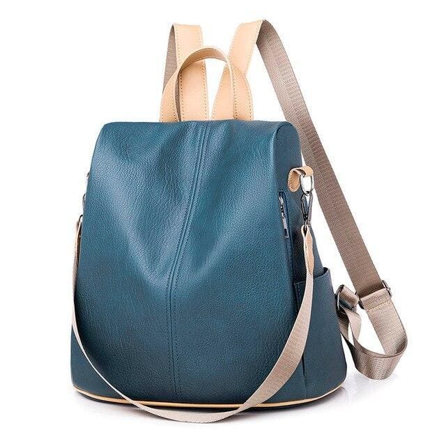 Sac à Dos Fermeture Cachée Bleu L28xH31xP14 CM Sac a dos Femme