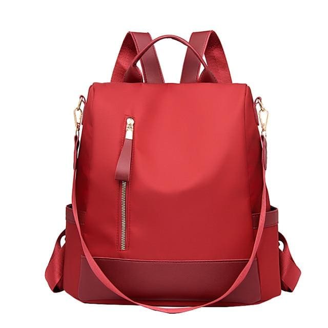Sac à Dos Fermeture Dans Le Dos Rouge Sac a dos Femme
