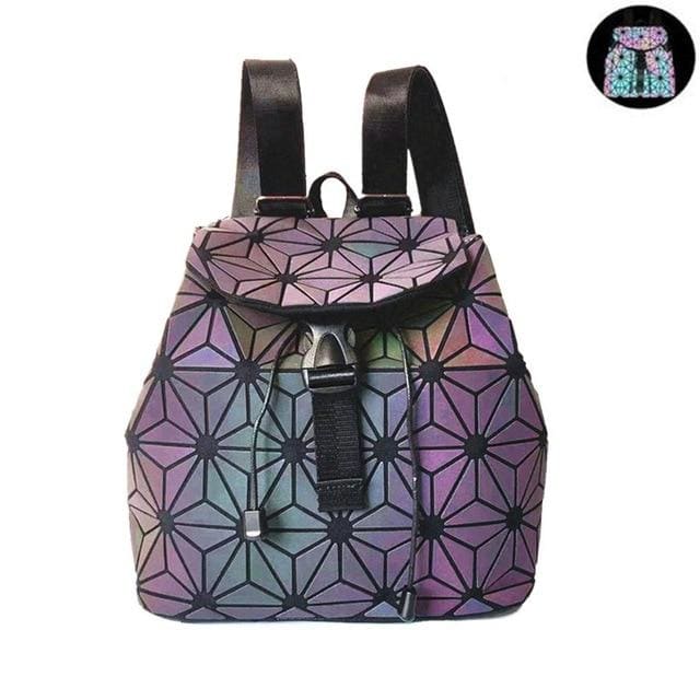Sac a Dos Holographique Petit Hexagon Sac a dos Femme