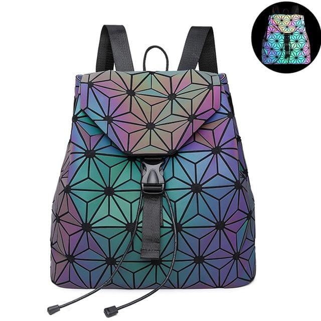 Sac a Dos Holographique Grand Hexagon Sac a dos Femme
