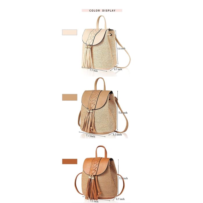 Sac a Dos Paille Tressée Sac a dos Femme