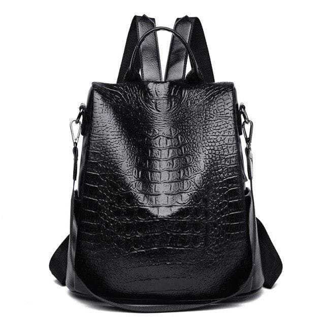 Sac a Dos Pu Alligator Noir China Sac a dos Femme