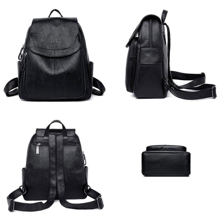 Sac à Dos Simili Cuir Noir