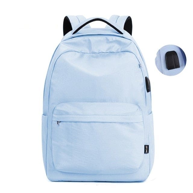 Sac a Dos Style Coreen Bleu USB Sac a dos Homme