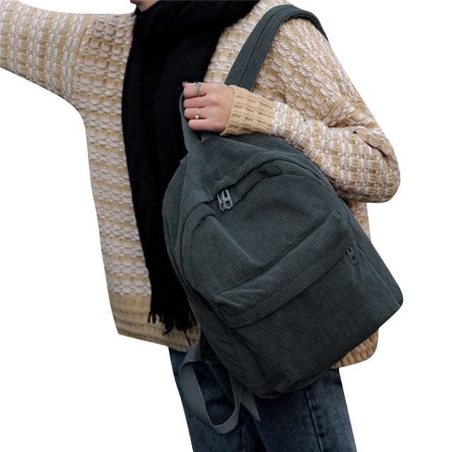 Sac a Dos Velours Gris Sac a dos Femme