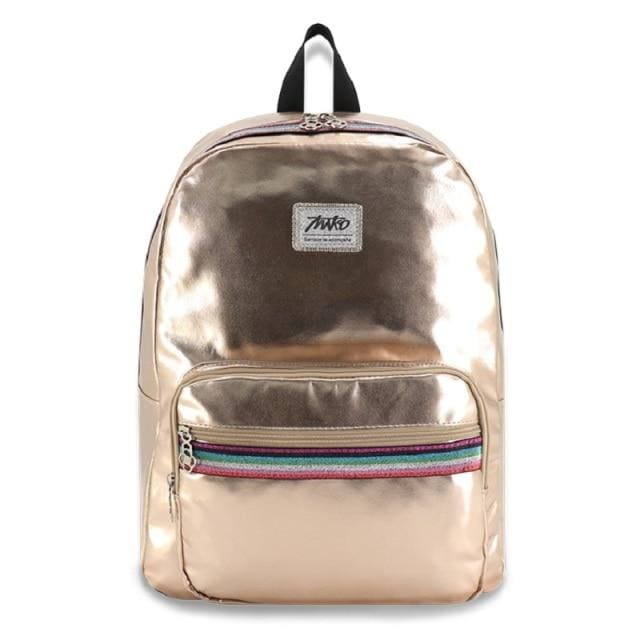 Sac à Dos en Pu Brillant Or Sac a dos Femme