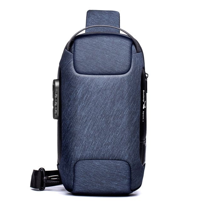 Sac à Bandoulière étanche Antivol Bleu Sac a dos Homme