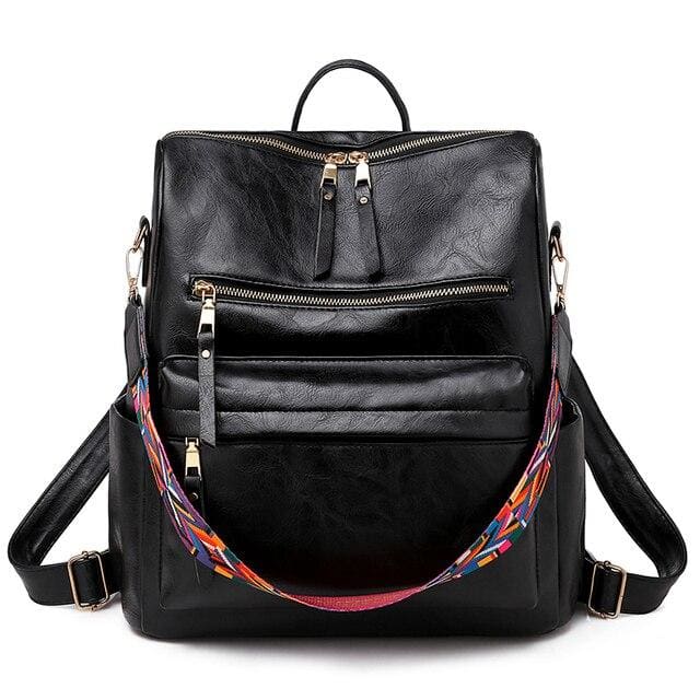 Sac à Dos Cuir Pu Noir Sac a dos Femme