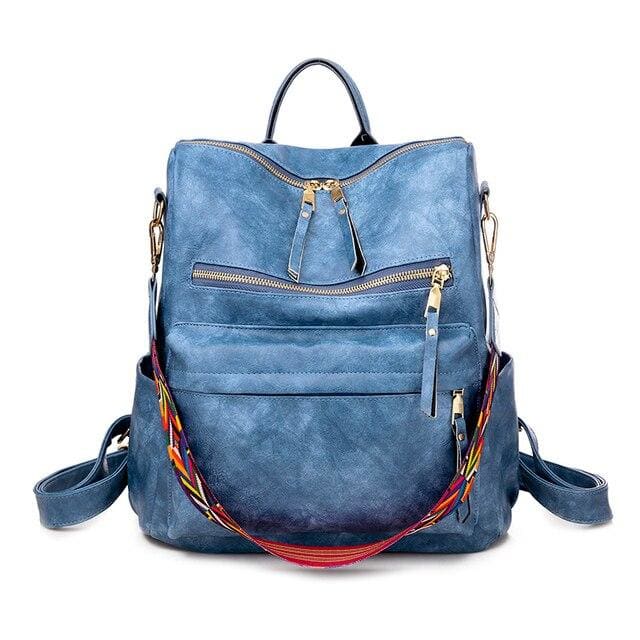 Sac à Dos Cuir Pu Bleu Sac a dos Femme