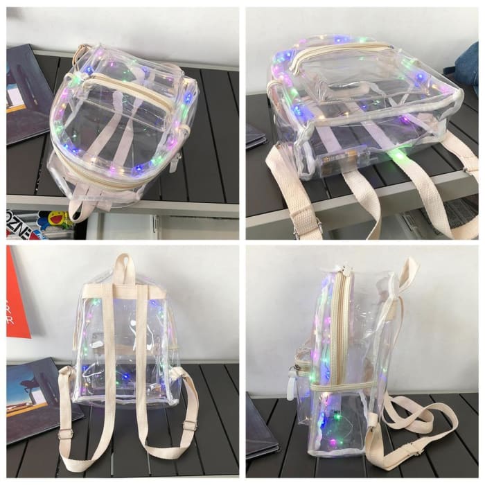 Sac à Dos Led - Enfant - Fille - LED - PVC - Transparent