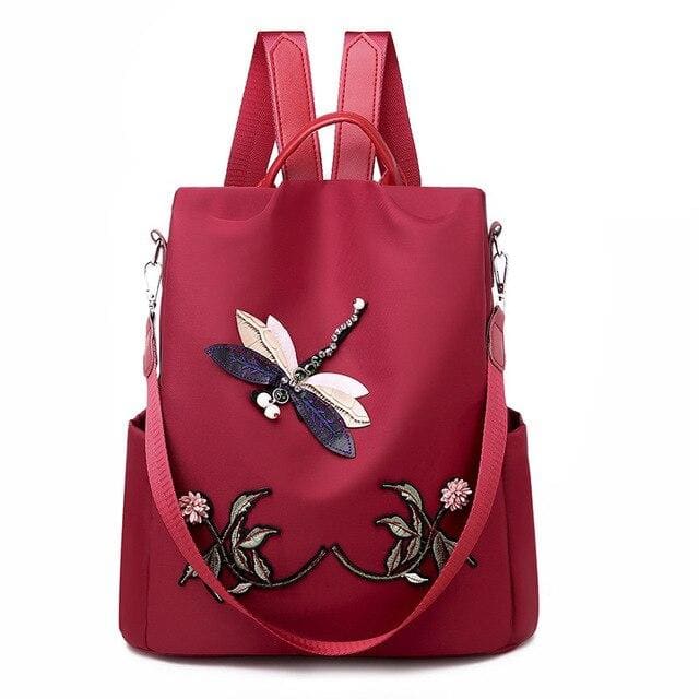 Sac a Dos Libellule Rouge 32x13x33cm Sac a dos Femme