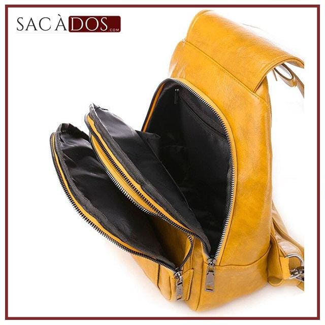 Sac a Dos Moutarde - Femme - Moutarde - Simili cuir