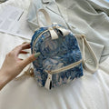Sac à Dos Vintage Multicolore - Bleu - Femme - Petit sac à 