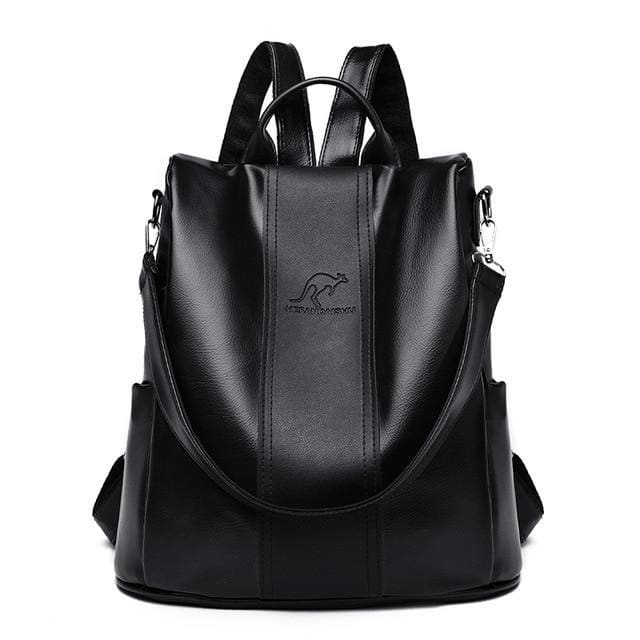 Sac Simili Cuir Noir Noir 30cm 14cm 32cm Sac a dos Femme