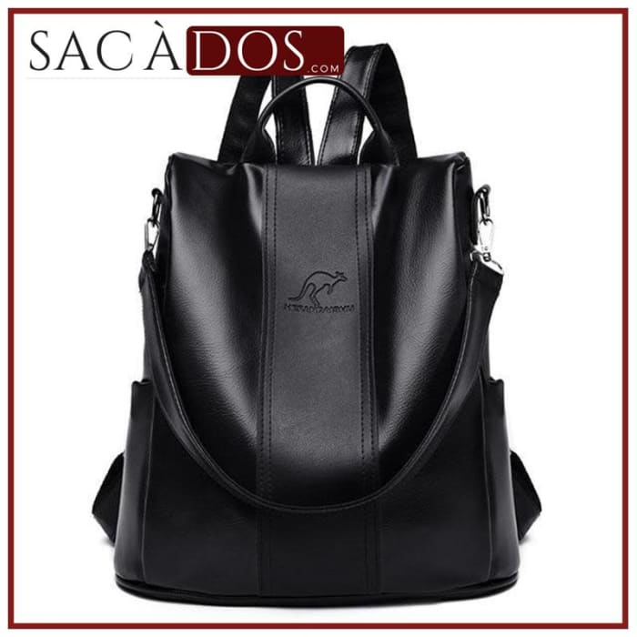 Sac Simili Cuir Noir Sac a dos Femme